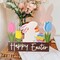Wooden Bunny Easter Table Decorations Happy Easter Tulips Tiered Tray Decor Rustic Farmhouse Centerpiece Decor Decorative Mantle Tabletop Accent Home Office Wood Sign 6 Pcs Pink Yellow Blue White